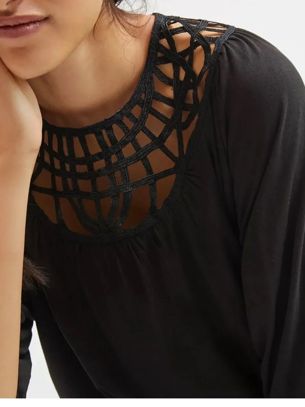 NWOT Anthropologie Graciela Top Black